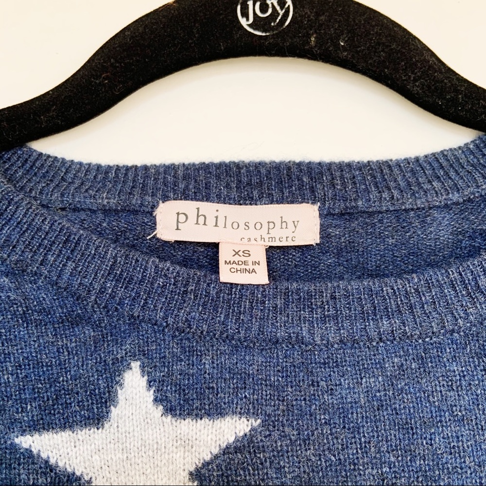 NWT Philosophy 100% Cashmere Star Sweater - Picture 4 of 9